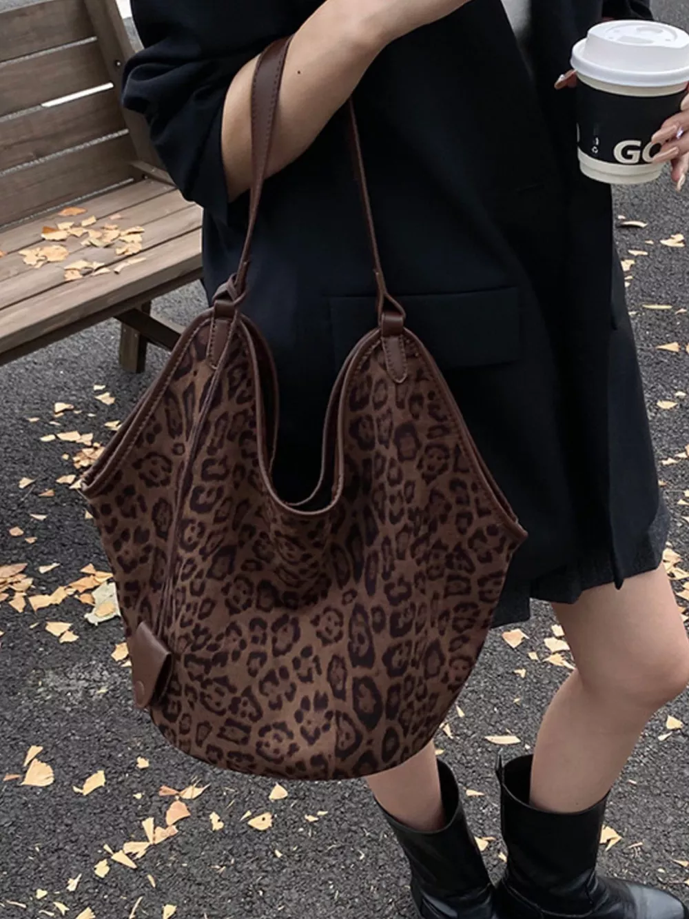 Leopard Print Large Tote Bag, image 8