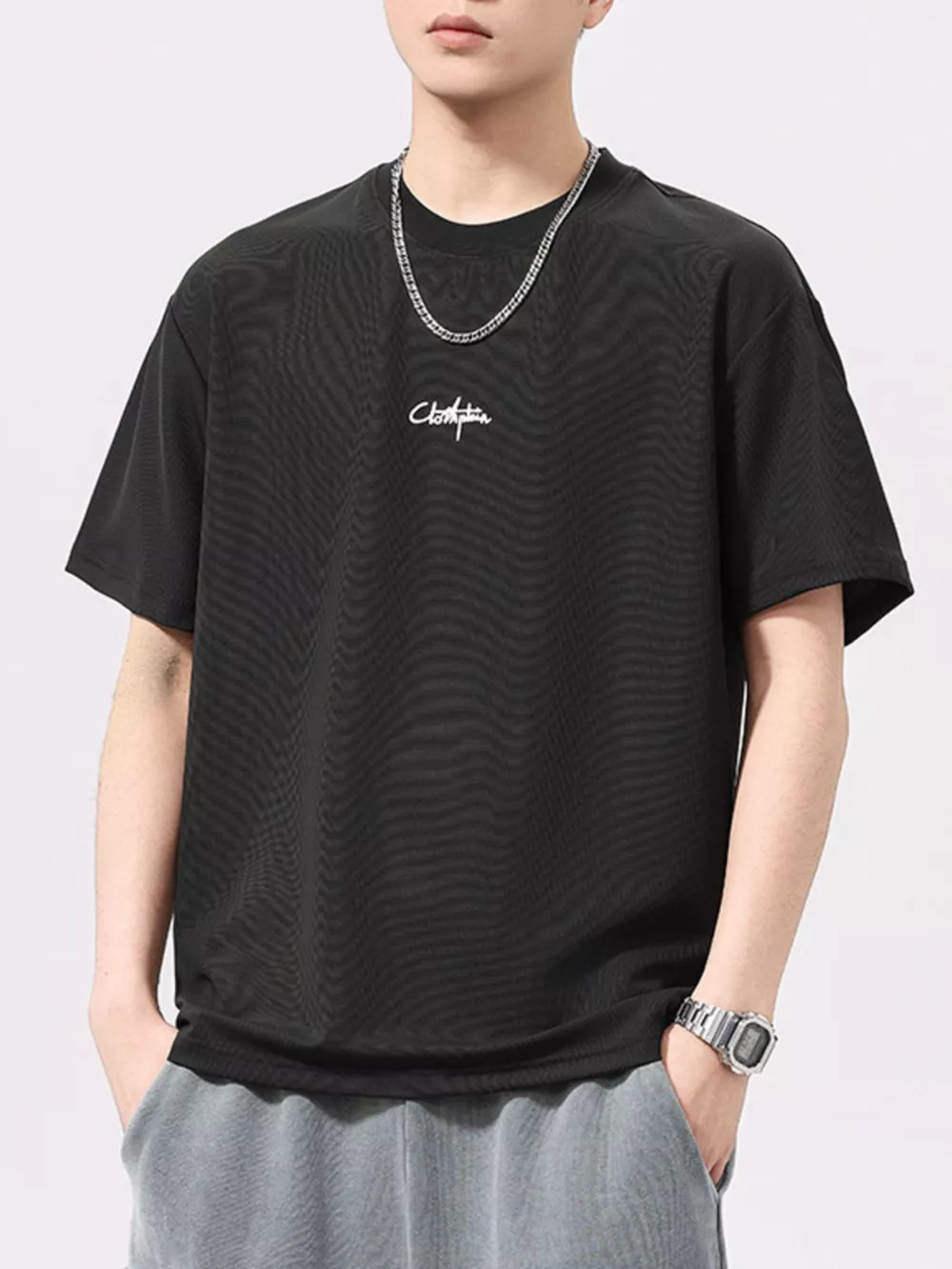 Men's Plus Size Round Neck Short Sleeve T-Shirt
