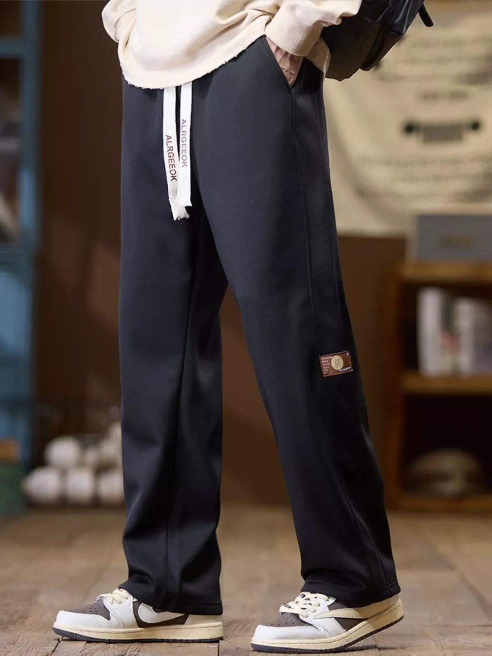 Men's Plus Size Casual Loose-Fit Drawstring Pants, image 2