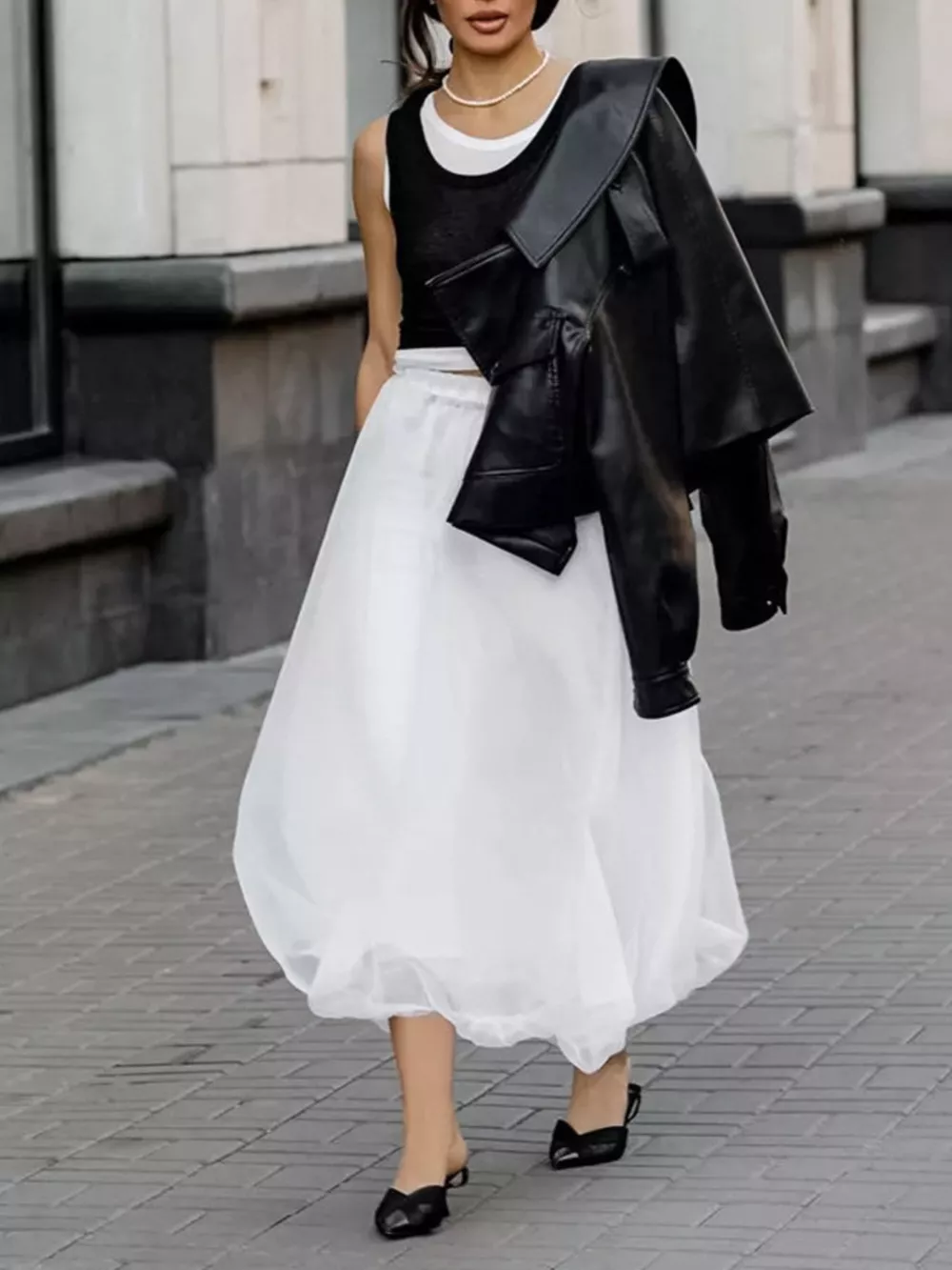 Elastic Waist Flowy Skirt, image 4