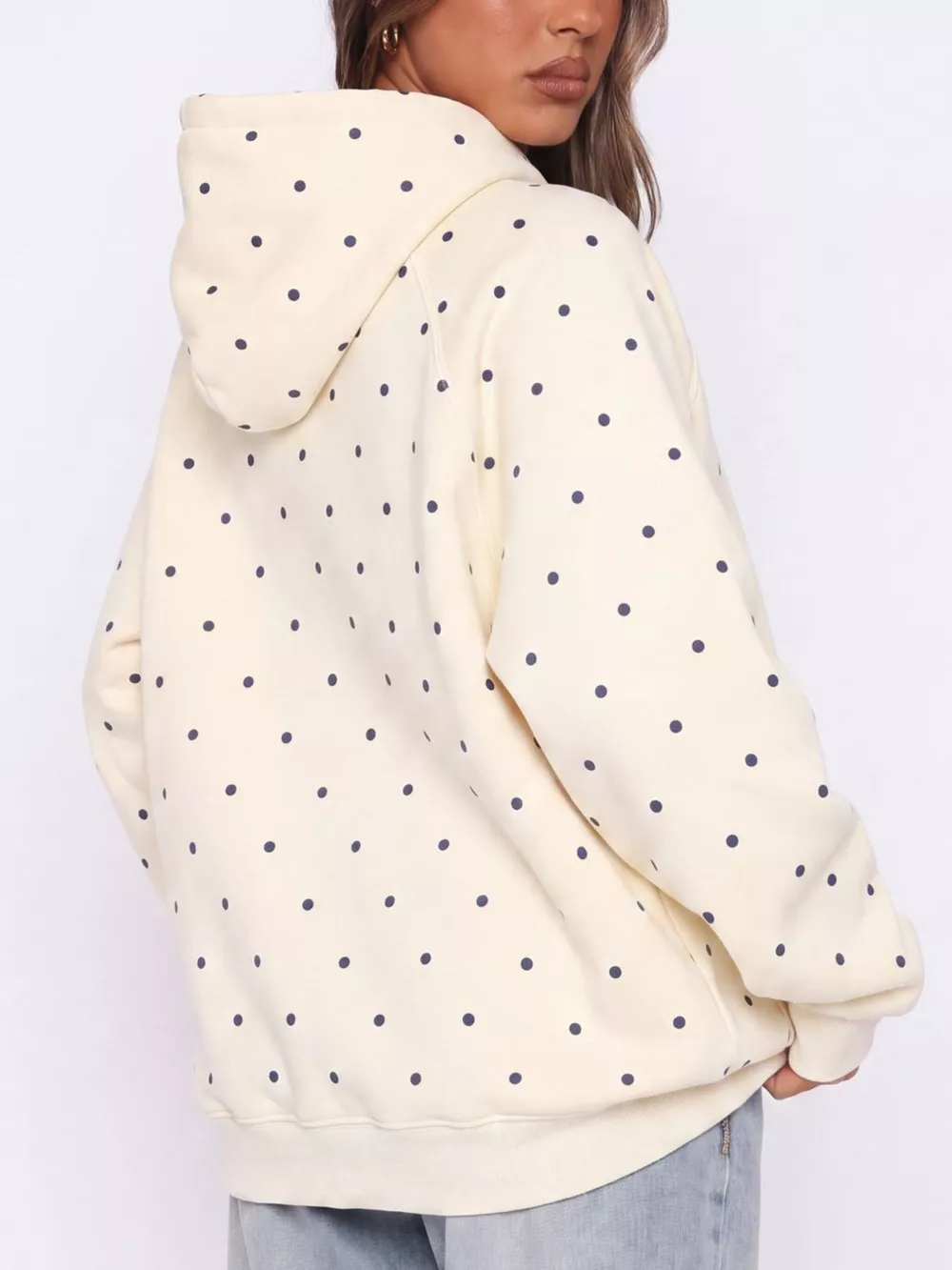 Polka Dot Raglan Sleeve Hoodie, image 7