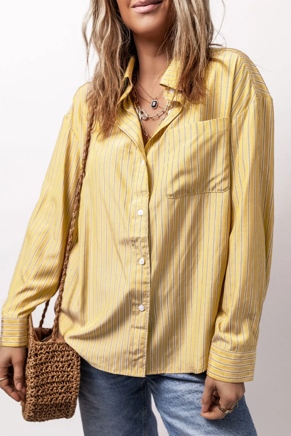 Striped Button Up Long Sleeve Shirt, image 30