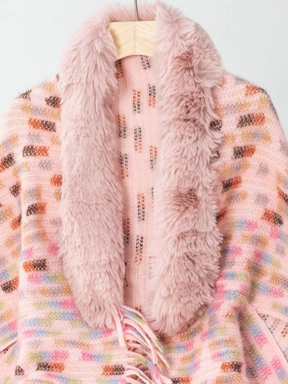 Fringe Fuzzy Open Front Poncho, image 13