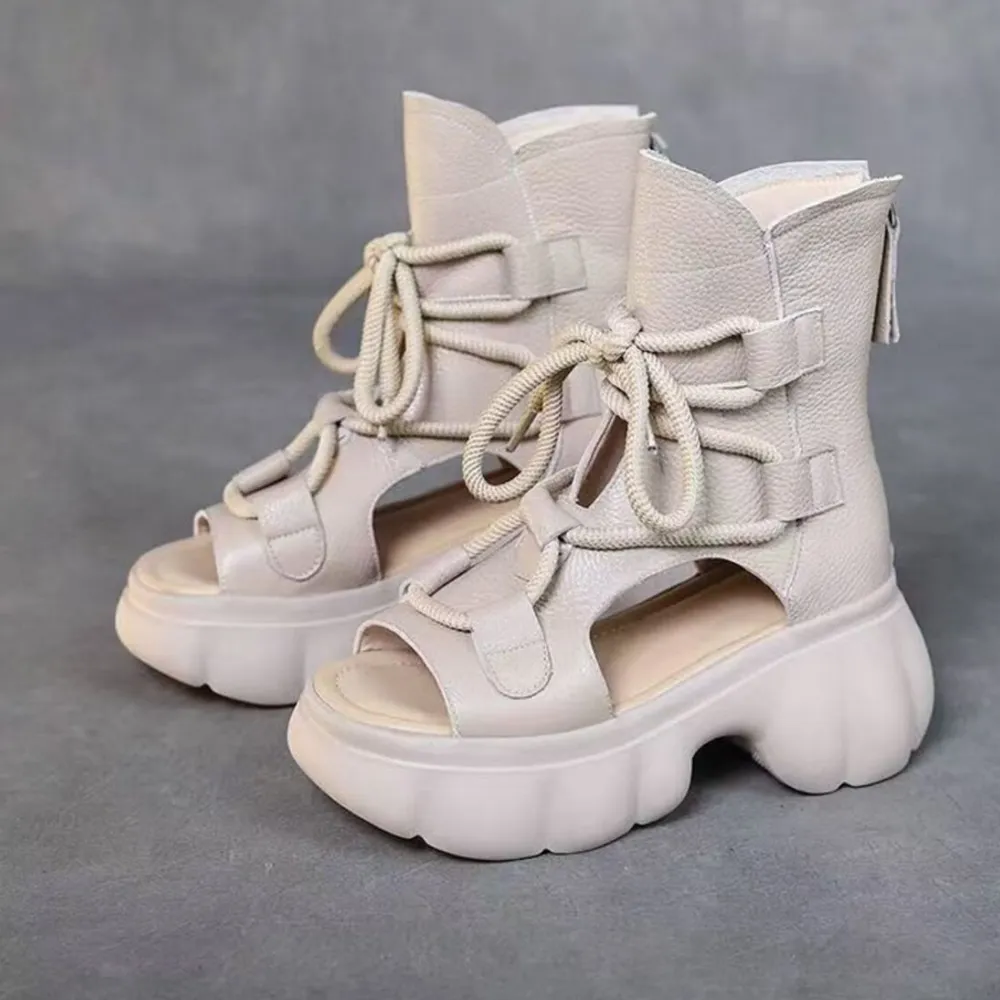 Chunky Platform Lace-Up Sandals, image 6