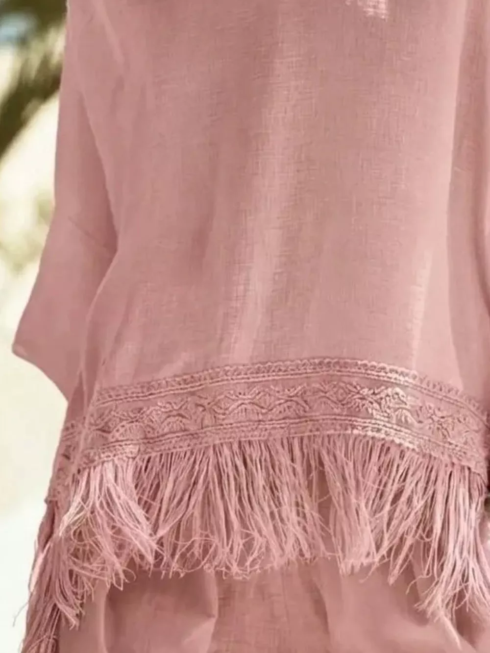 Fringed 3/4 Sleeve Blouse, image 8