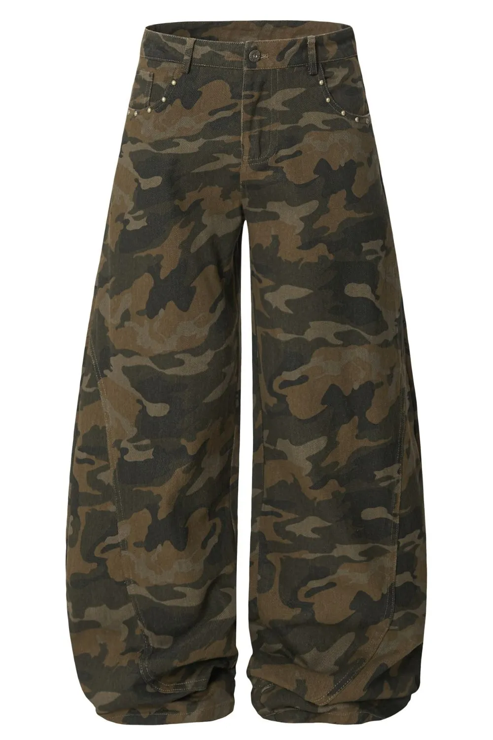 Men's Camouflage Wide-Leg Cargo Pants