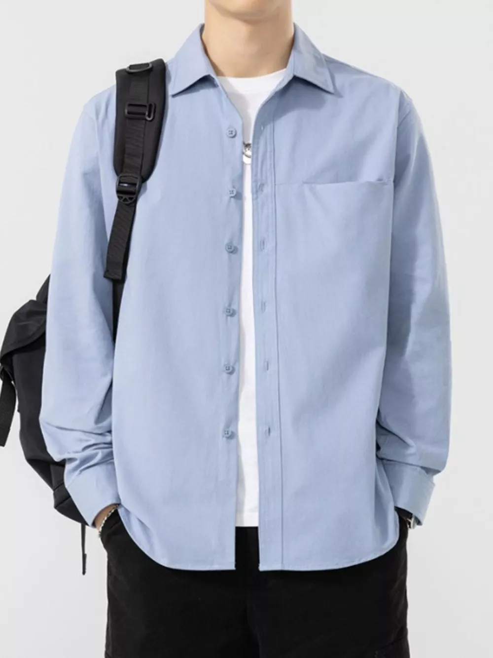 Men's Plus Size Button Up Long Sleeve Shirt, image 13