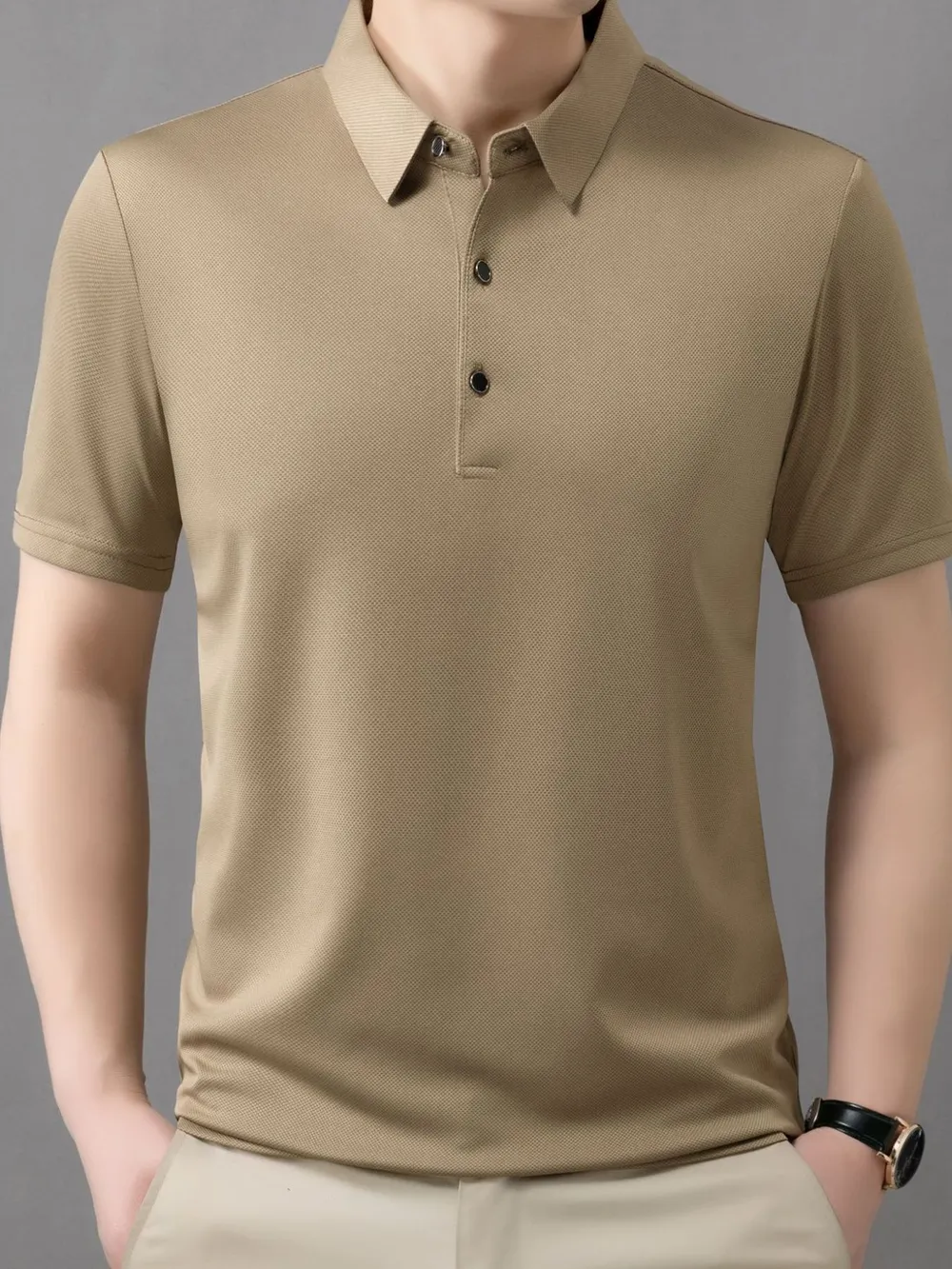 Men's Plus Size Button Detail Short Sleeve Polo, image 10