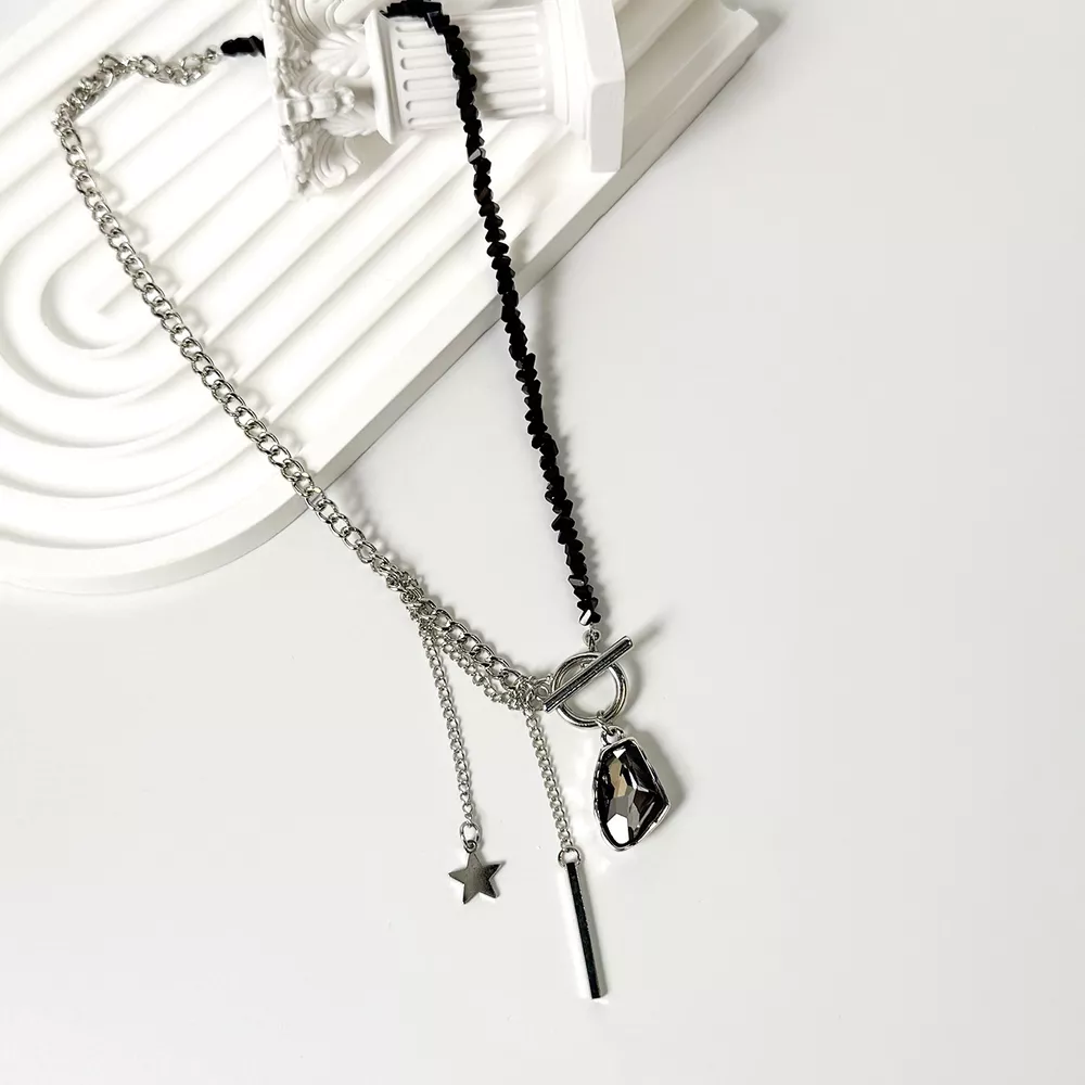 Gothic Punk Star Charm Toggle Necklace, image 2
