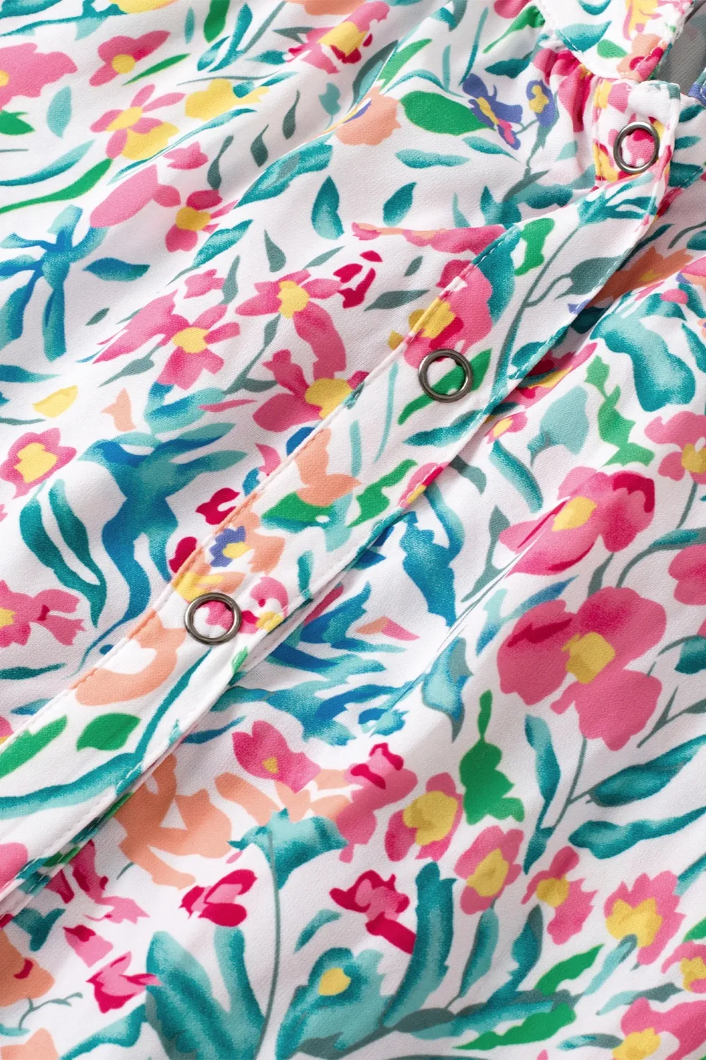 Printed Notched Short Sleeve Blouse, image 8