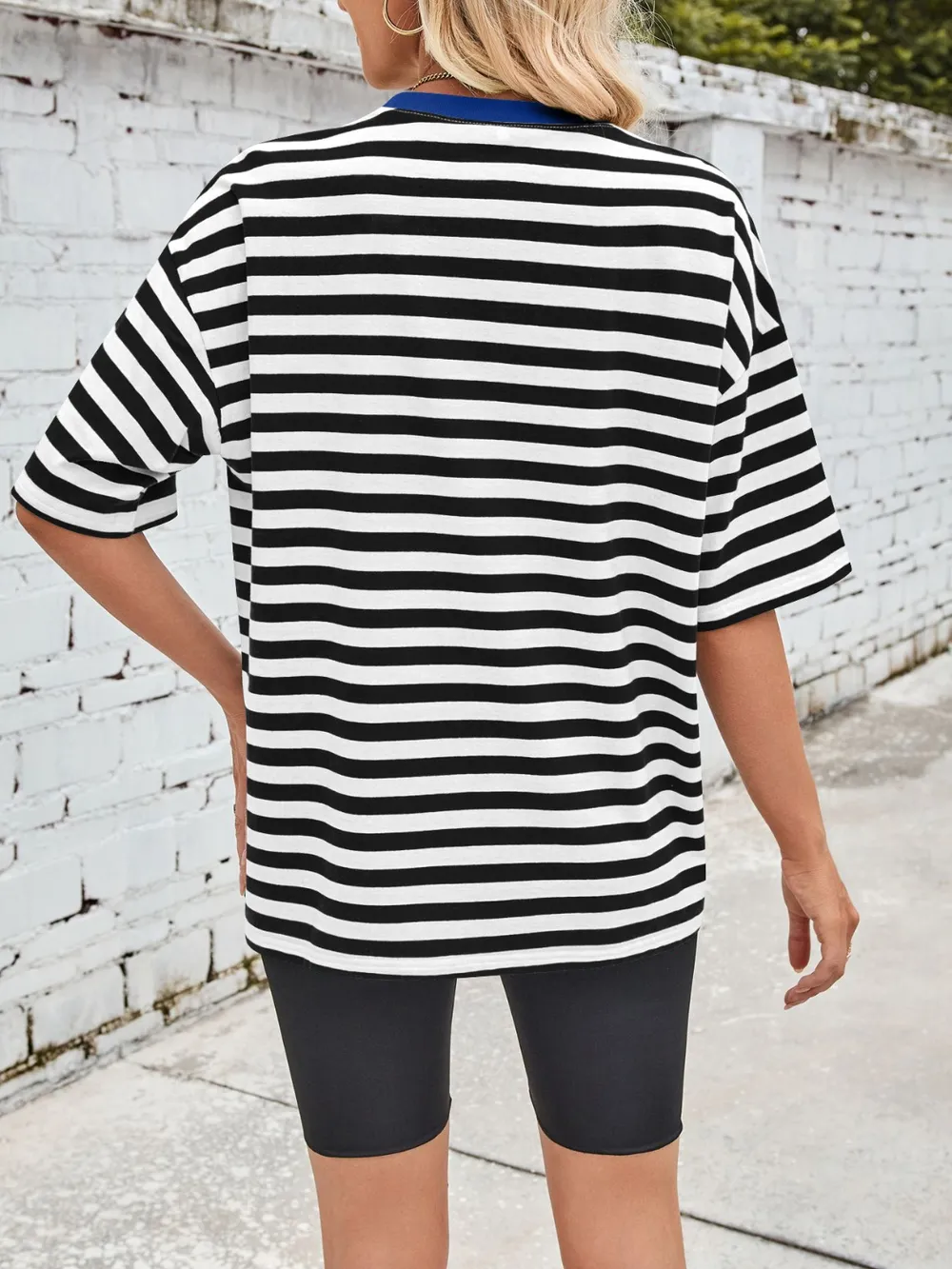 Striped Round Neck Half Sleeve T-Shirt, image 19