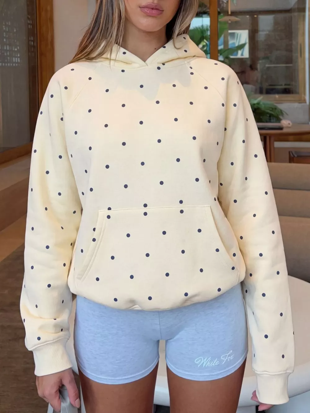 Polka Dot Raglan Sleeve Hoodie, image 4