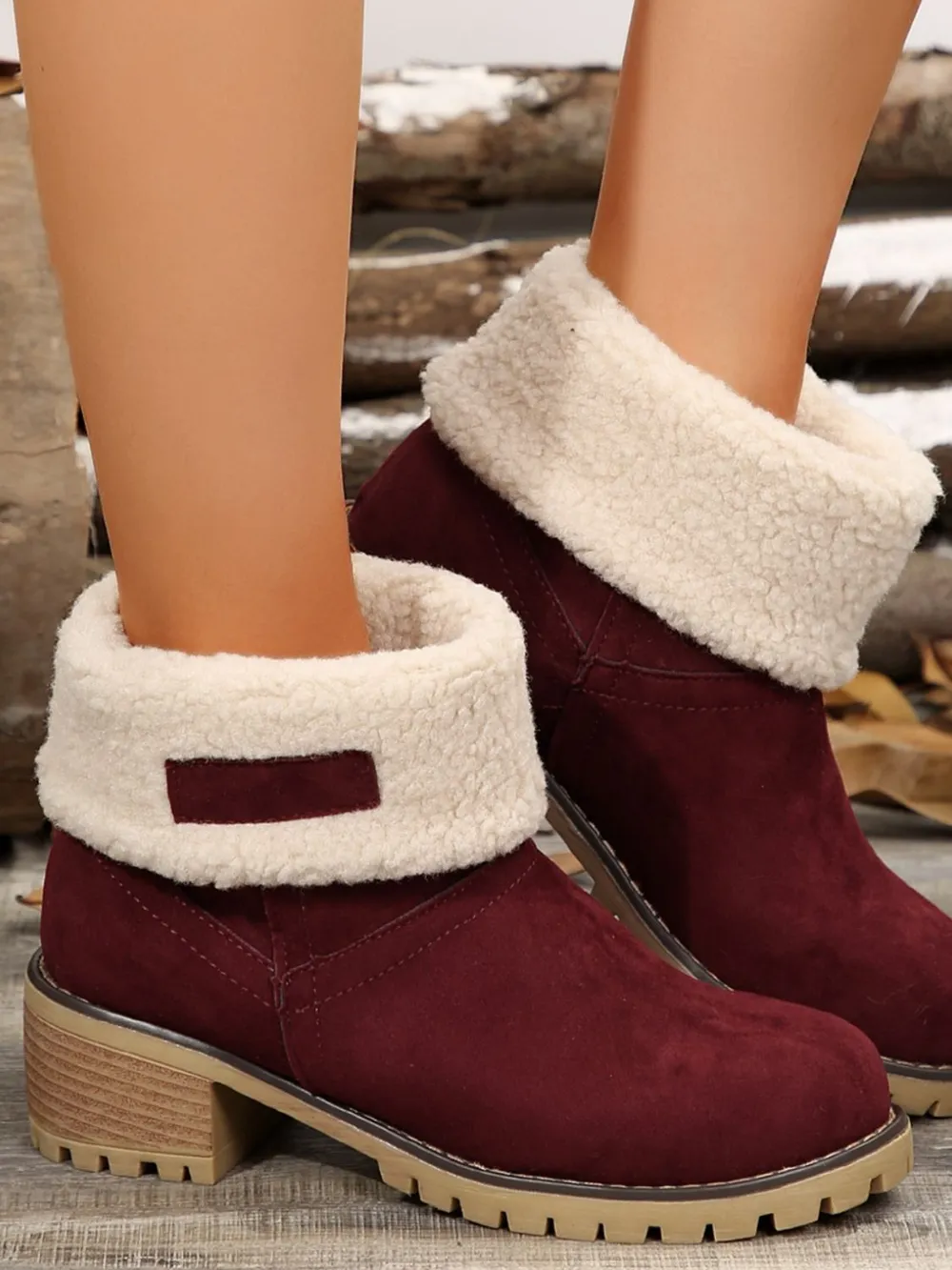 Thermal Fuzzy Block Heel Boots, image 24