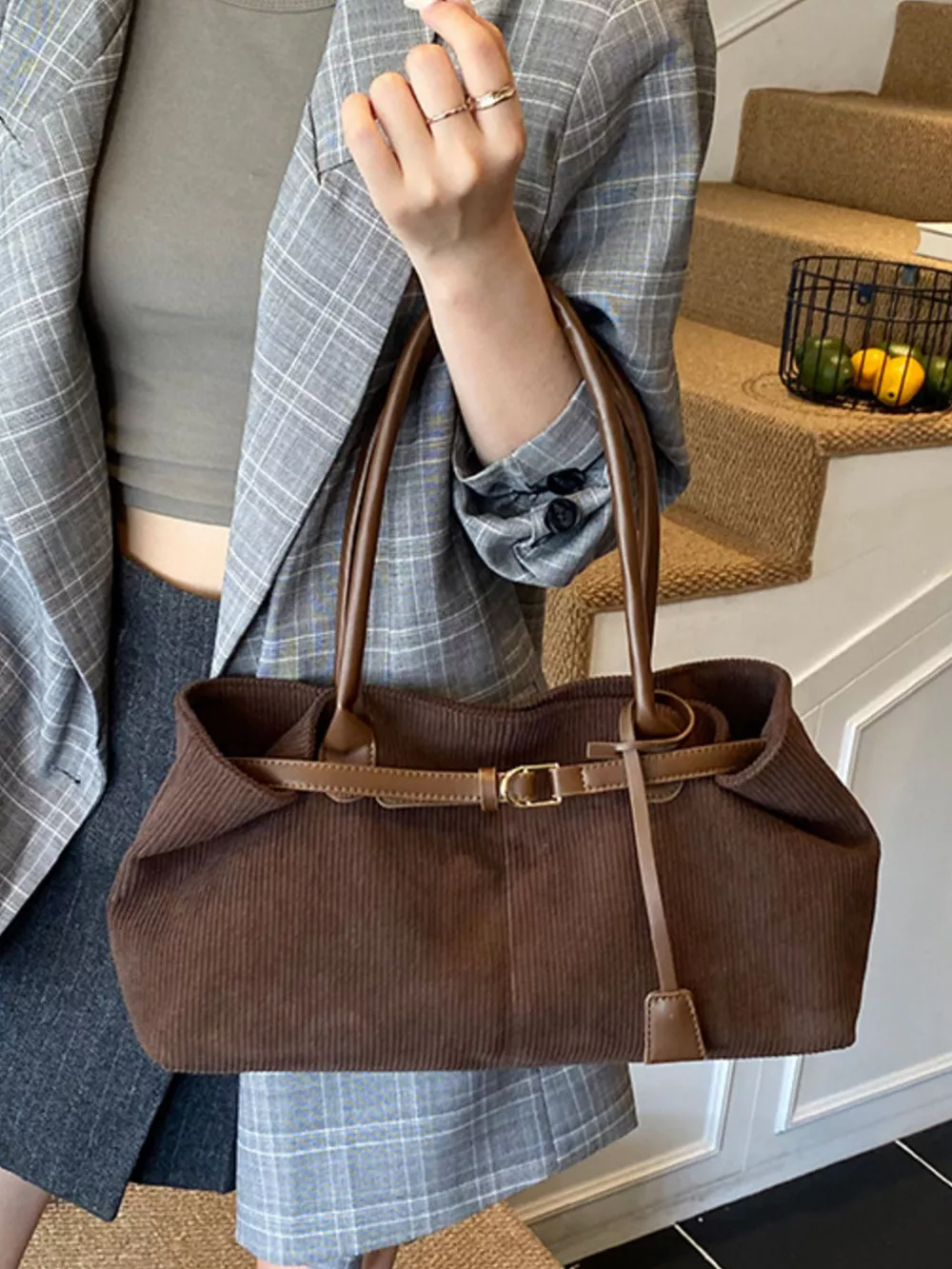 Buckle Decor Shoulder Bag, image 8