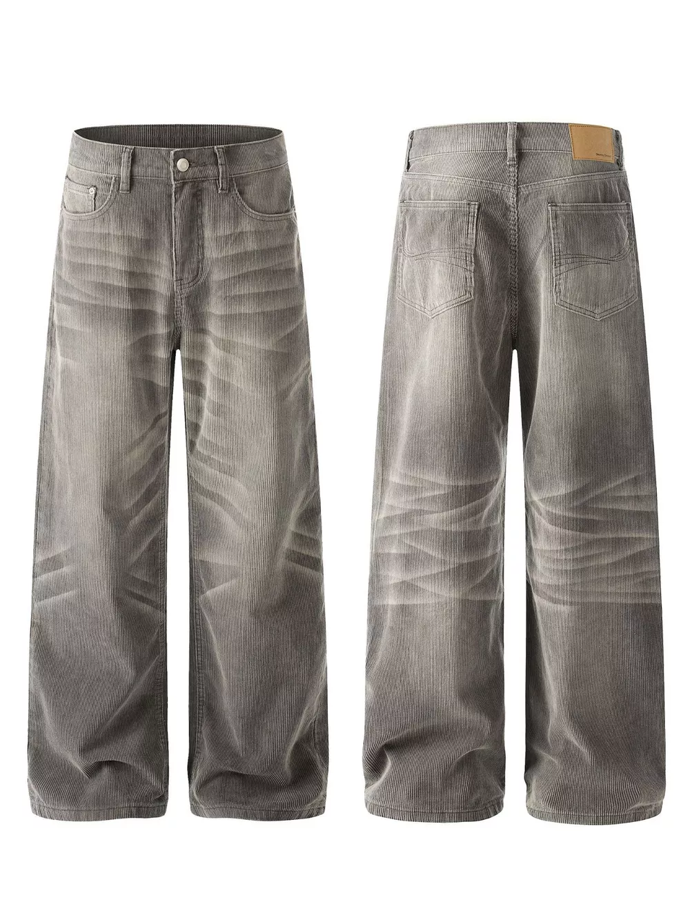 Men's Wide Leg Washed Jeans, image 4
