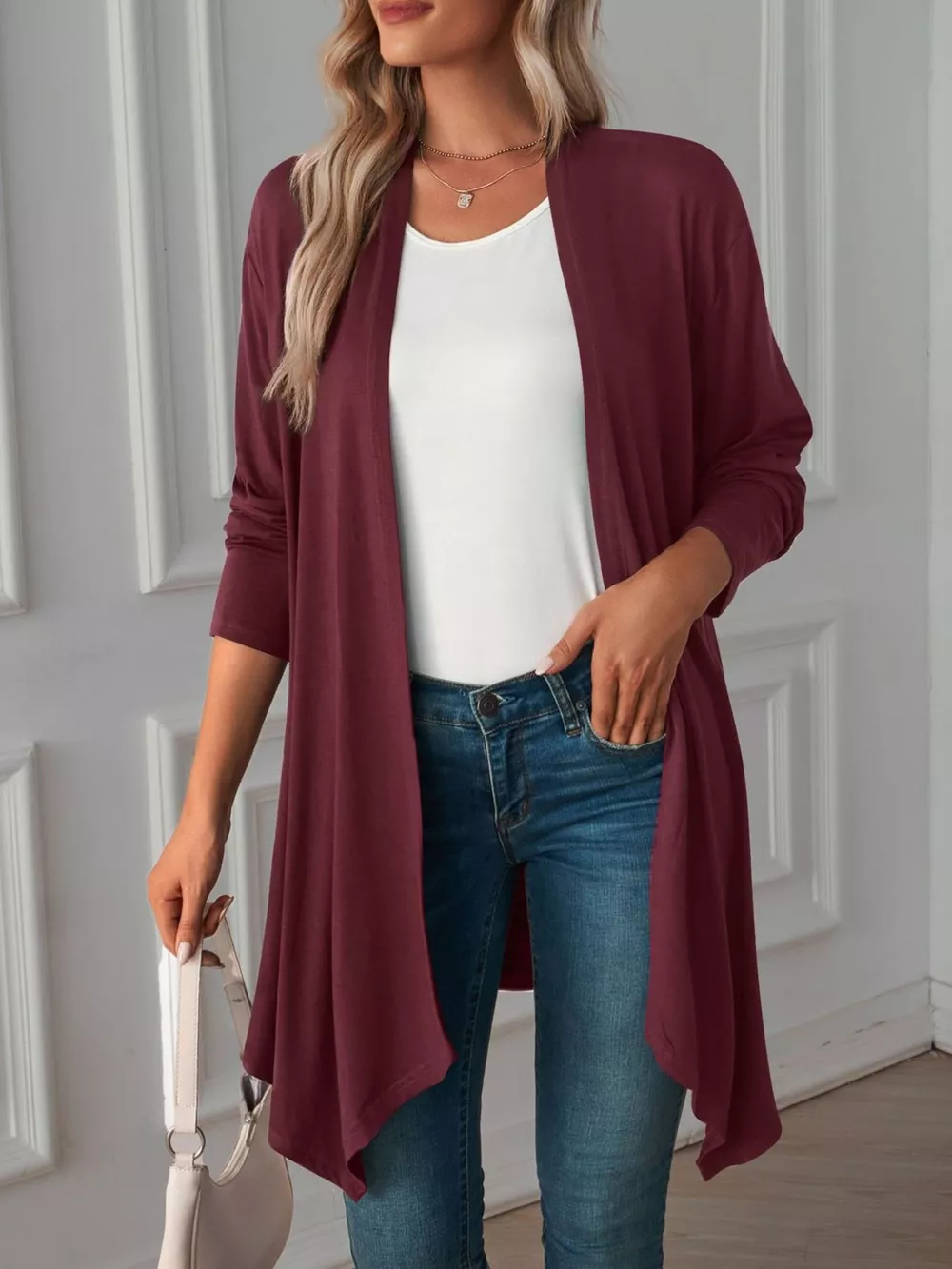 Lightweight Open Front Cardigan, image 11