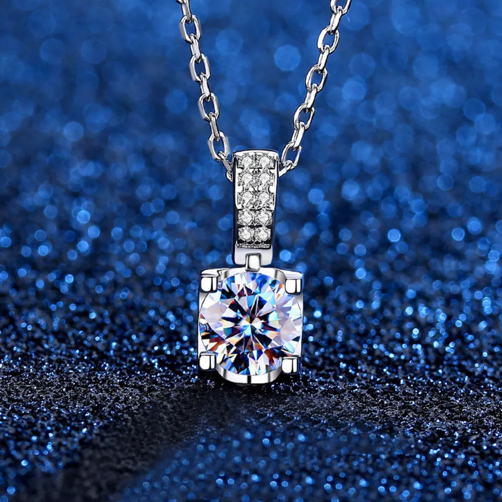 1 Carat Moissanite 925 Sterling Silver Necklace, image 3
