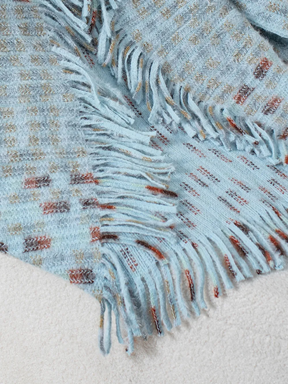 Fringe Open Front Half Sleeve Poncho, image 14