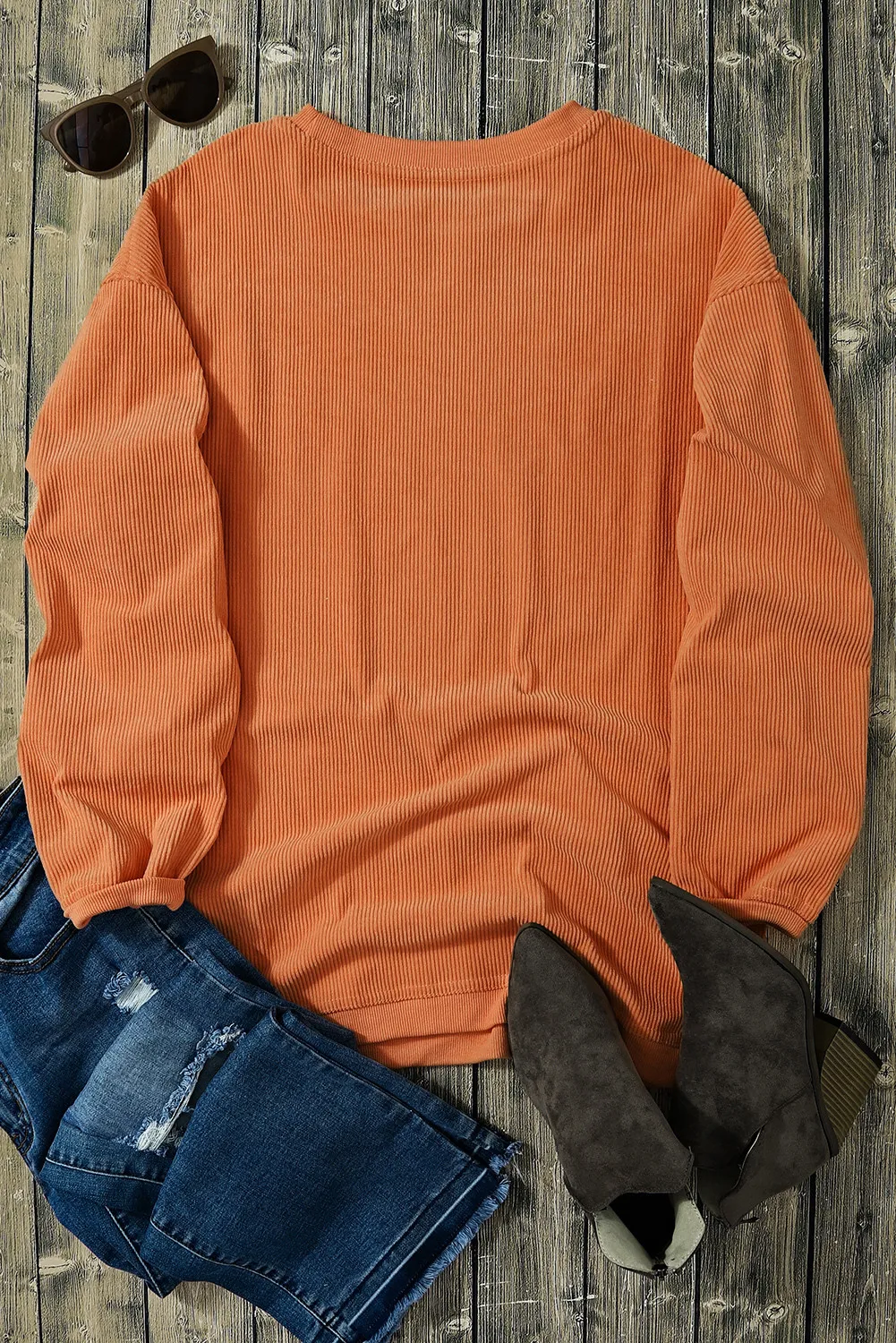 Letter Graphic Round Neck Long Sleeve Sweatshirt, image 4