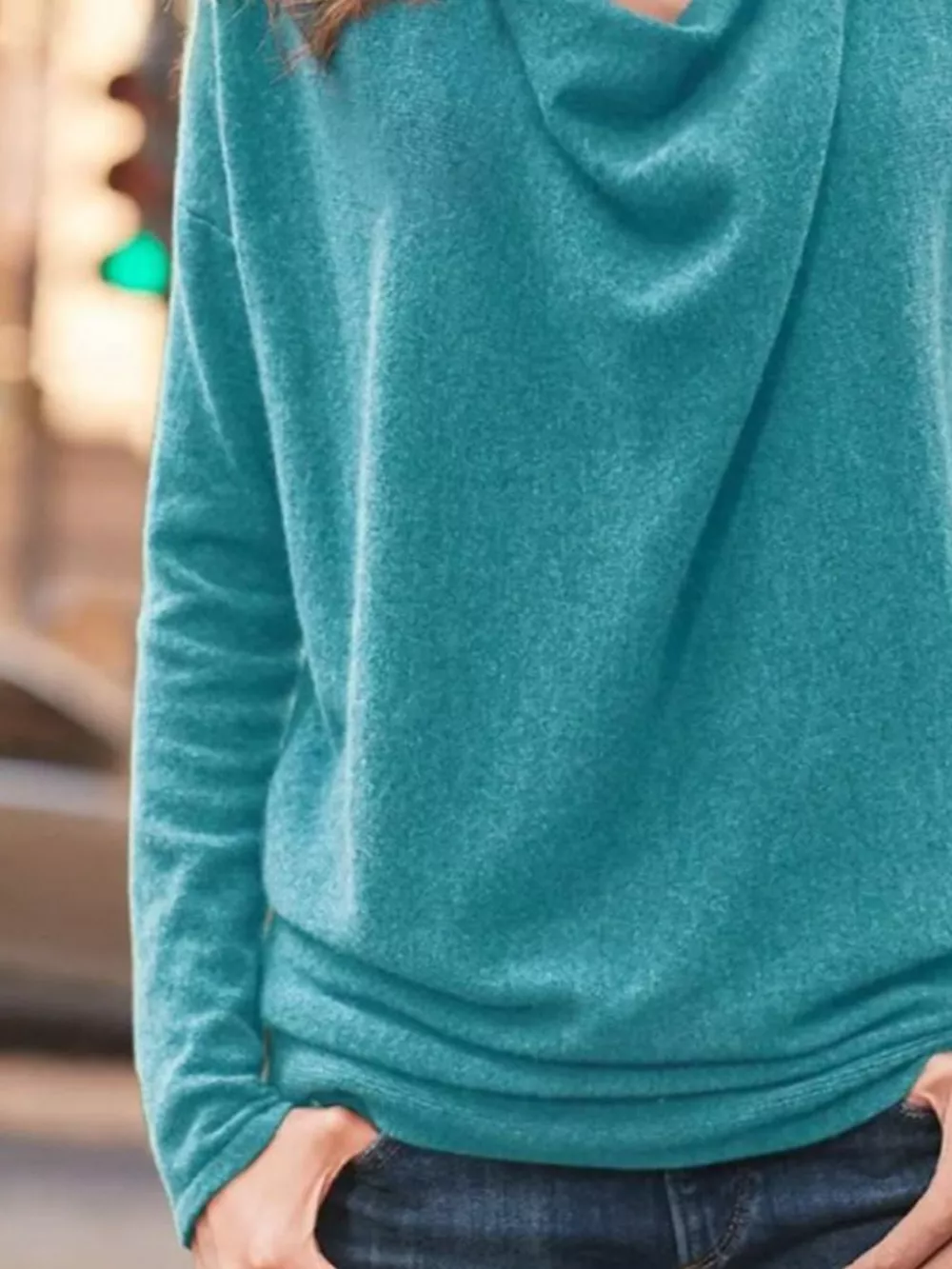 Full Size Cowl Neck Long Sleeve Top Plus Size, image 9