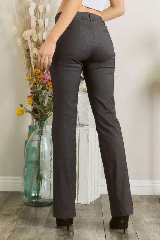 Full Size Solid Color Pants with Pocket Plus Size, image 3
