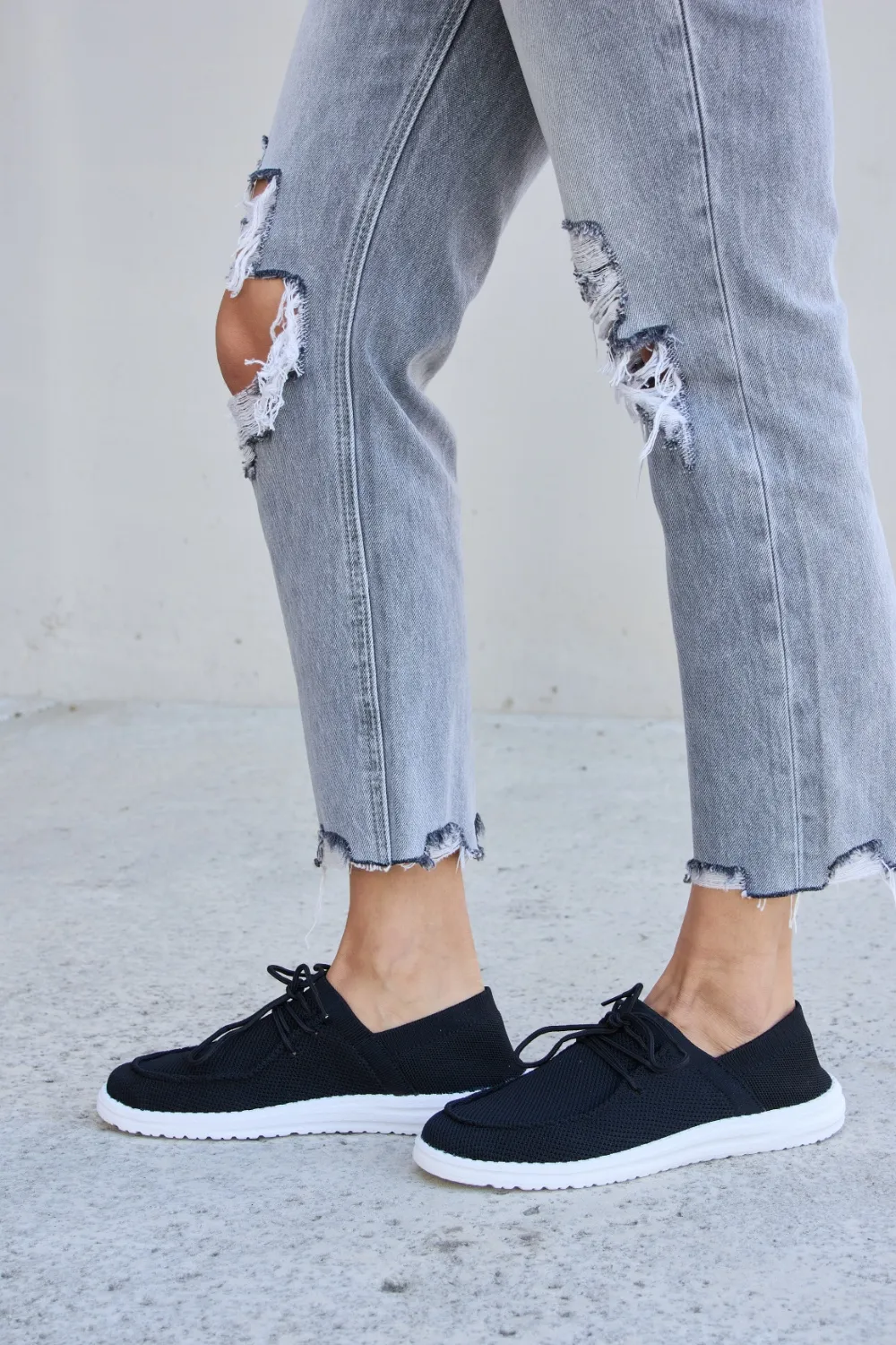 Flat Round Toe Lace-Up Sneakers, image 5
