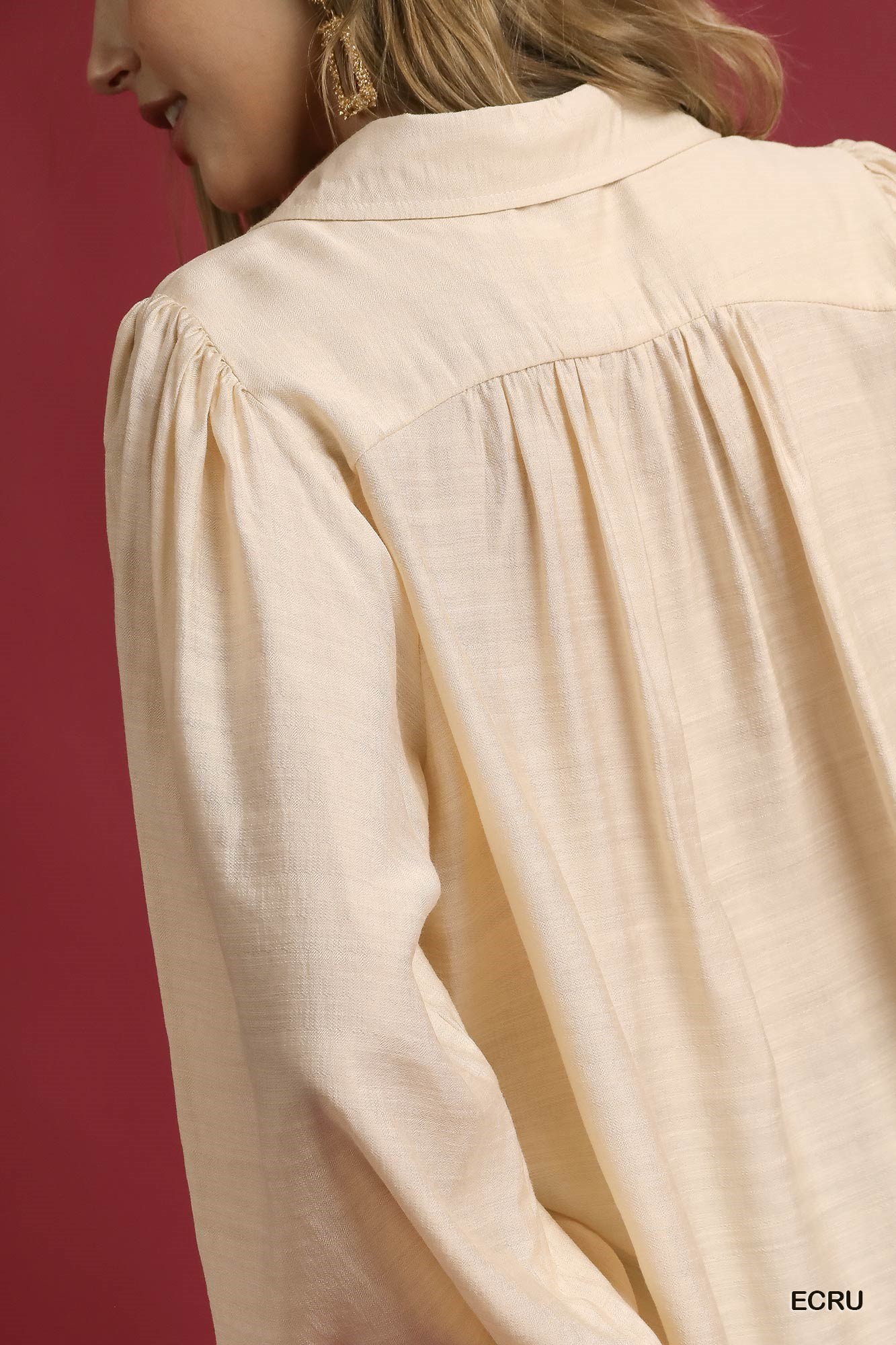 Long Sleeve Blouse with Leopard Print Trim, image 5