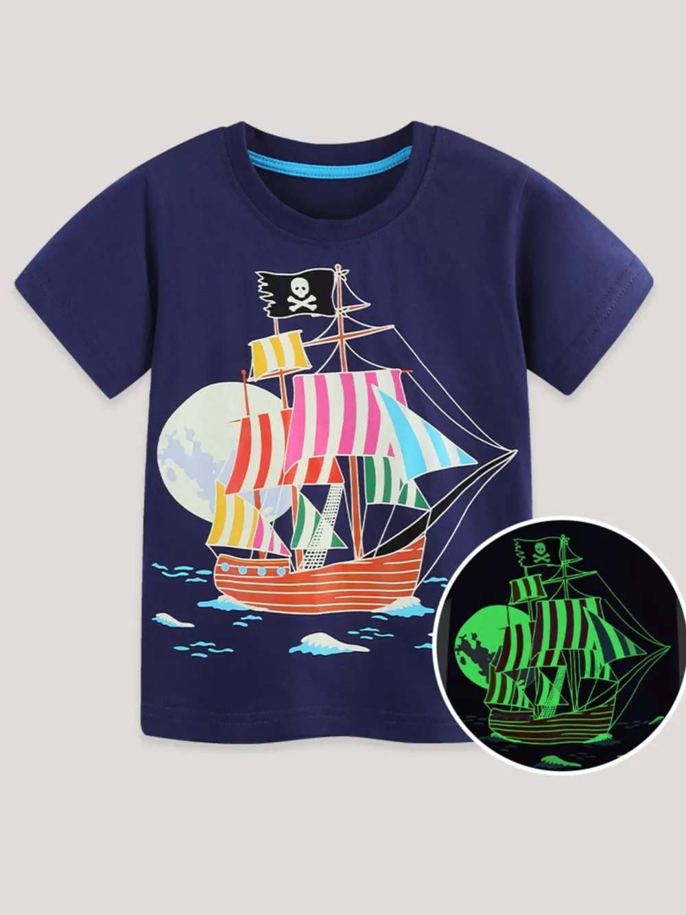 Children's Pirate Ship Graphic Short Sleeve T-Shirt, image 2