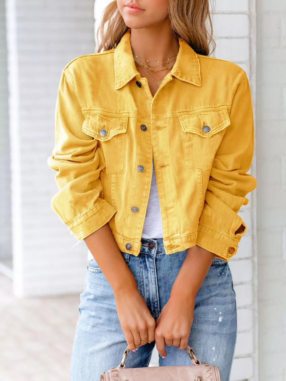 Button Up Long Sleeve Denim Jacket, image 20