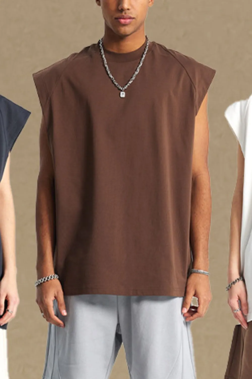 Men's Round Neck Tank, image 4