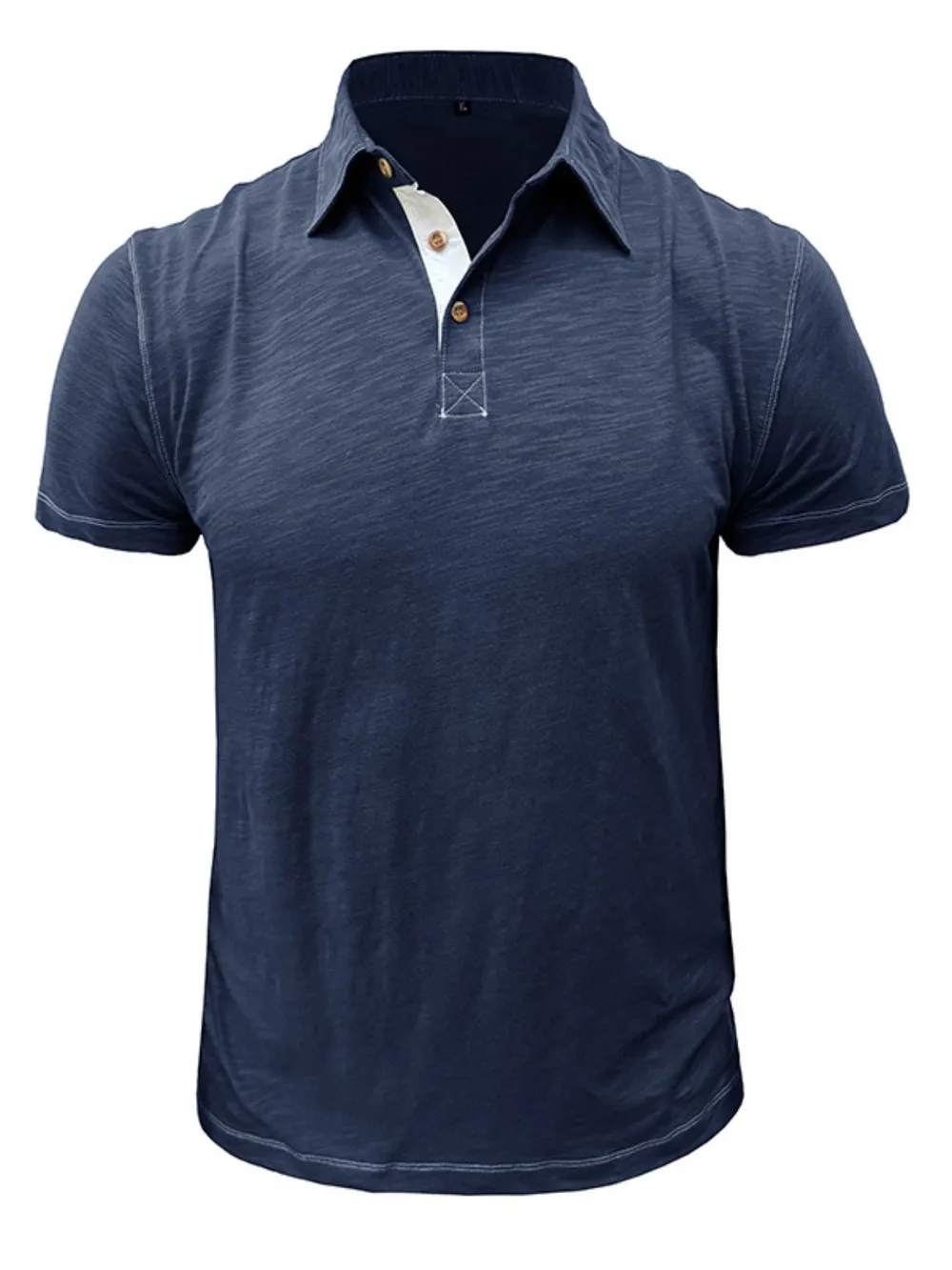 Men's Classic Heathered Polo Shirt with Contrast Buttons, image 3