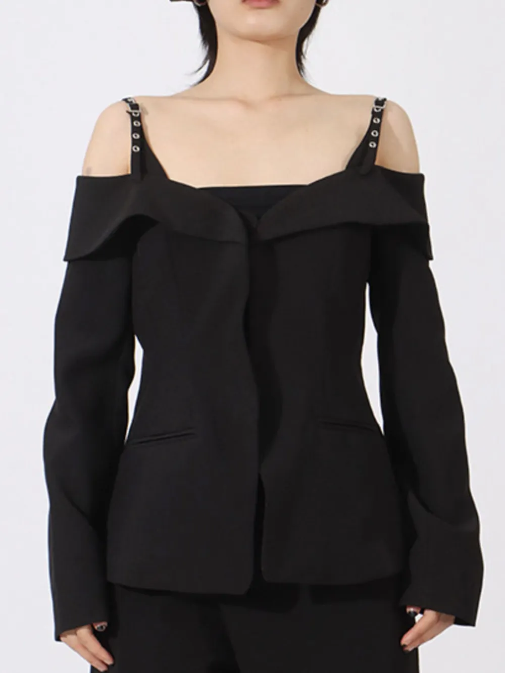 Ruffled Cold Shoulder Long Sleeve Outerwear, image 5
