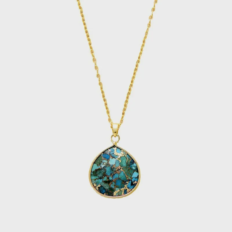 Turquoise Chain Pendant Necklace, image 3