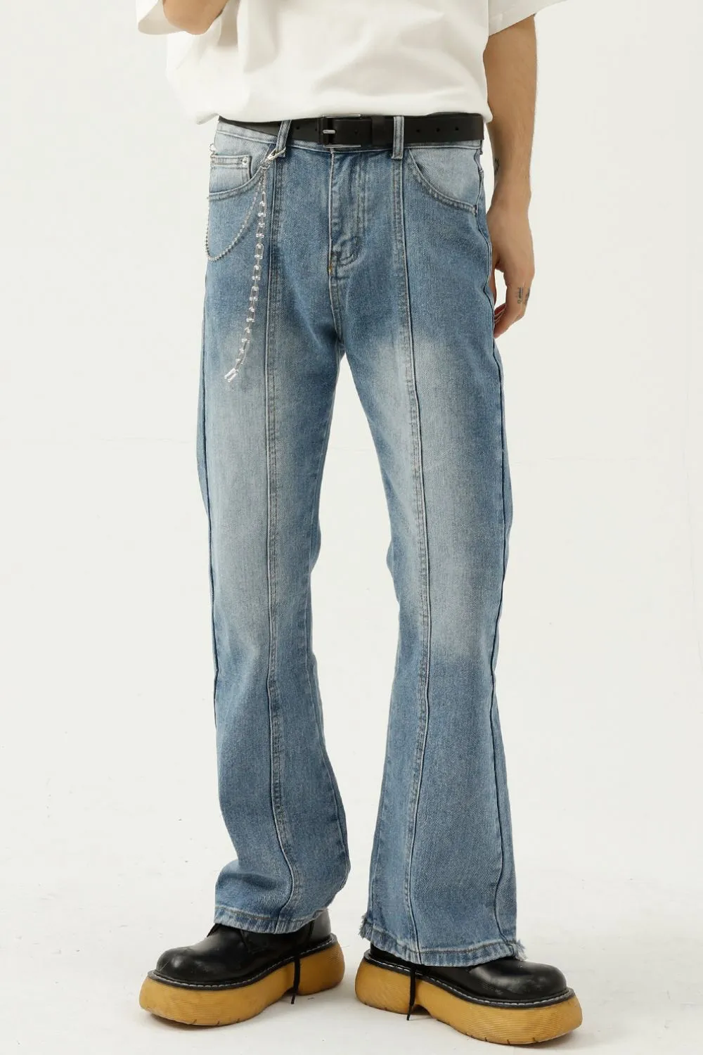 Raw Hem Jeans with Pockets, image 3
