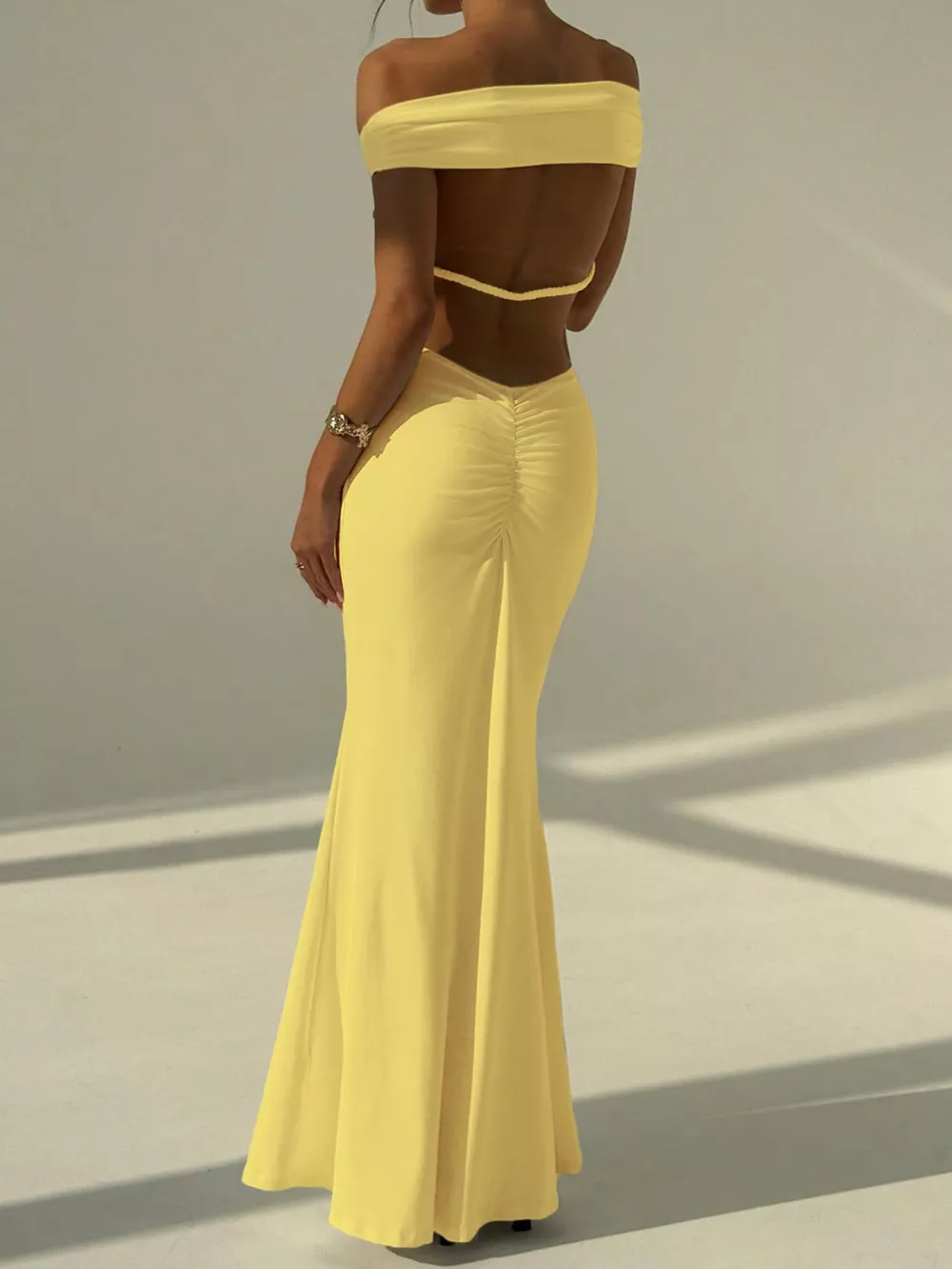 Backless Off-Shoulder Bodycon Mermaid Maxi Dress, image 16