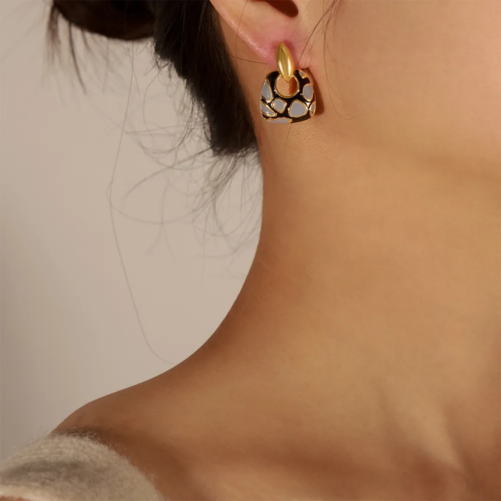 Copper Oil Drip Earrings, image 4