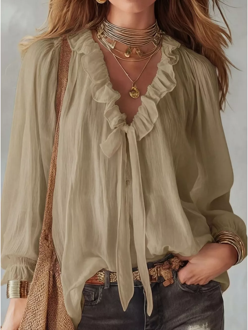 Ruffle Long Sleeve Blouse, image 9