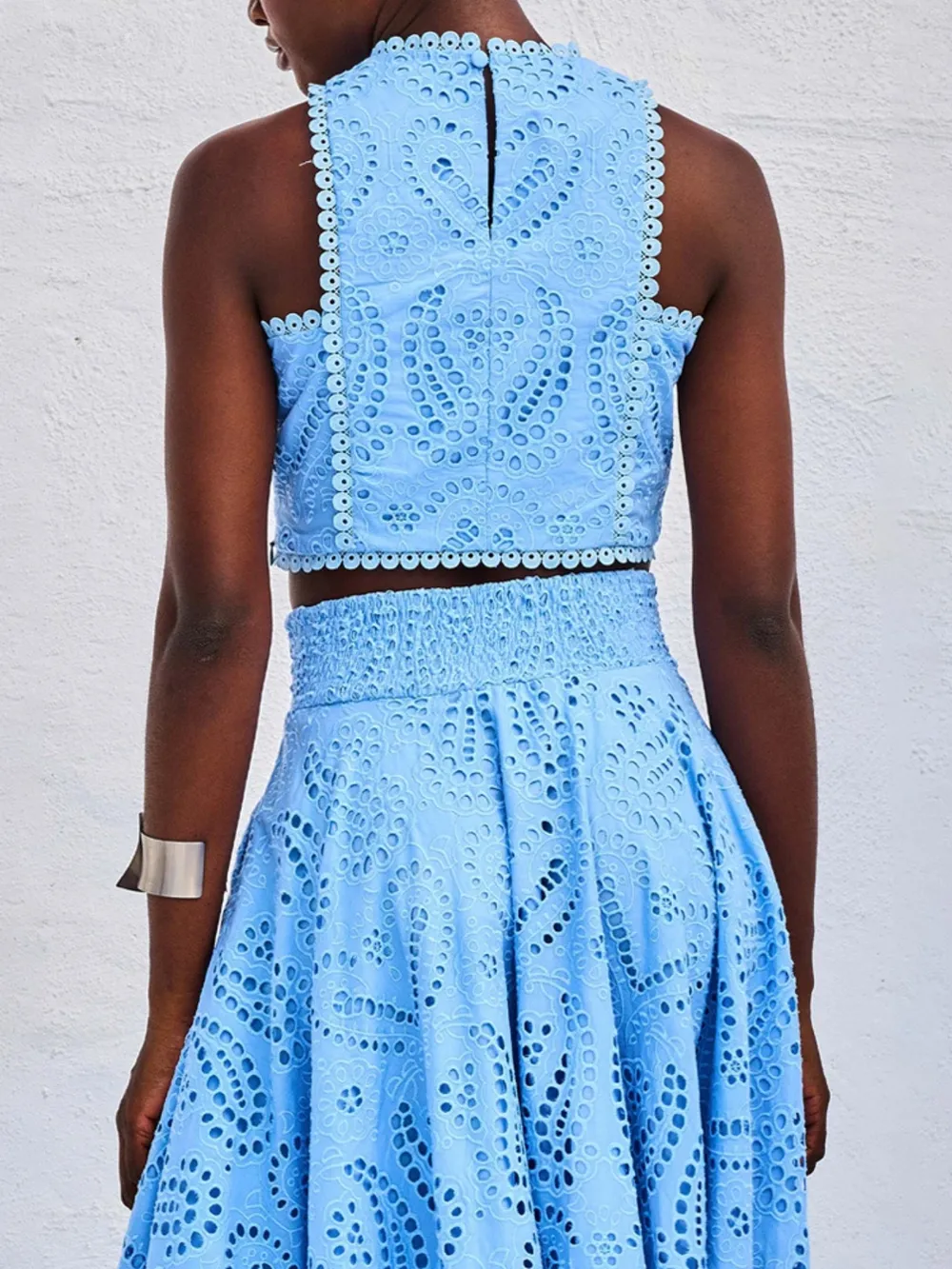 Eyelet Lace Top and Maxi Skirt Set, image 13