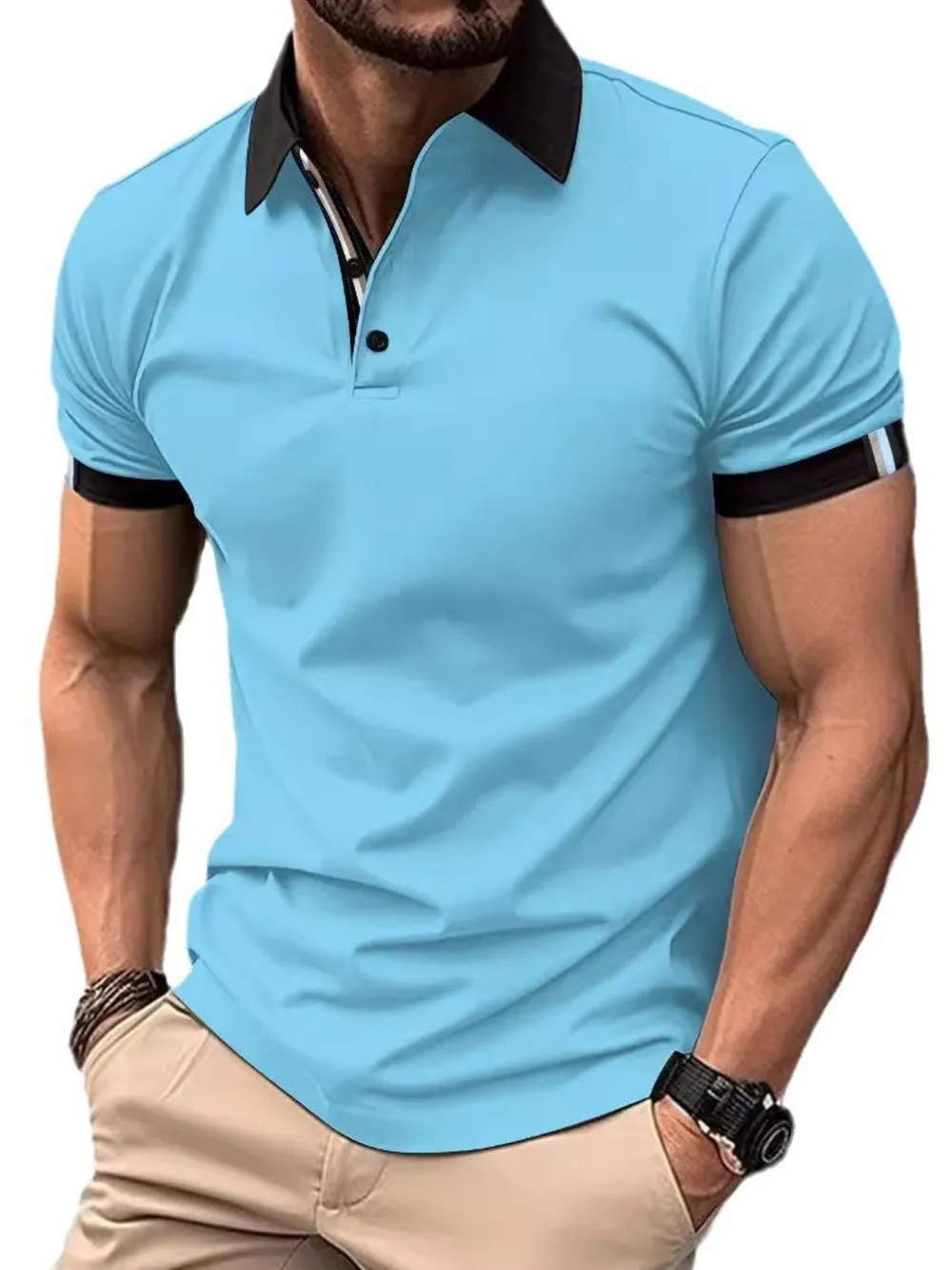 Men's Full Size Collared Neck Short Sleeve Polo Plus Size, image 7