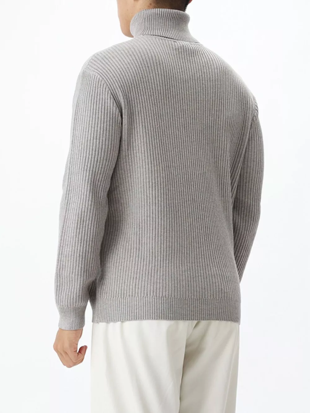 Men's Plus Size Ribbed Knit Turtleneck Sweater, image 5