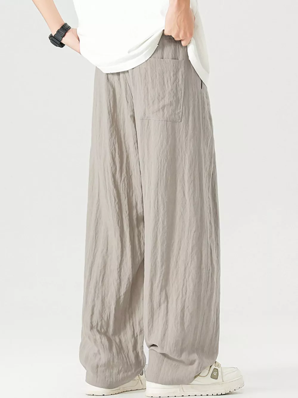 Men's Full Size Lightweight Wide Leg Pants Plus Size, image 3