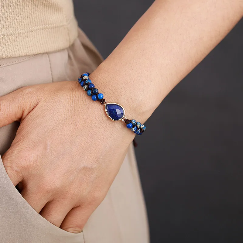 Handmade Teardrop Shape Beaded Bracelet, image 2