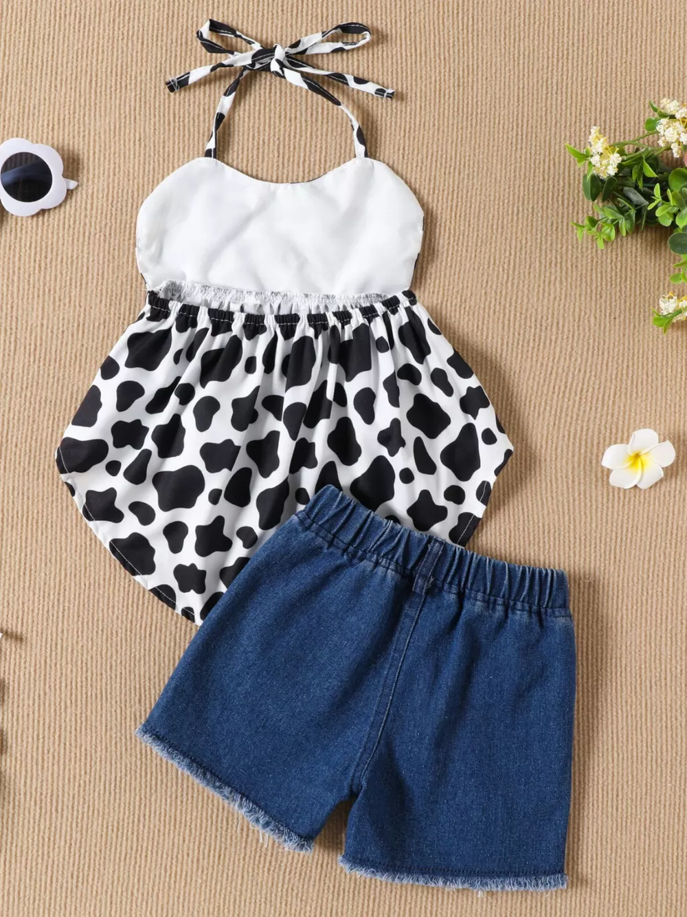Children's Halter Neck Cami and Denim Shorts Set, image 7