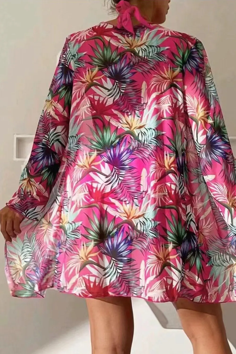 Printed Halter Neck Three-Piece Swim Set, image 3