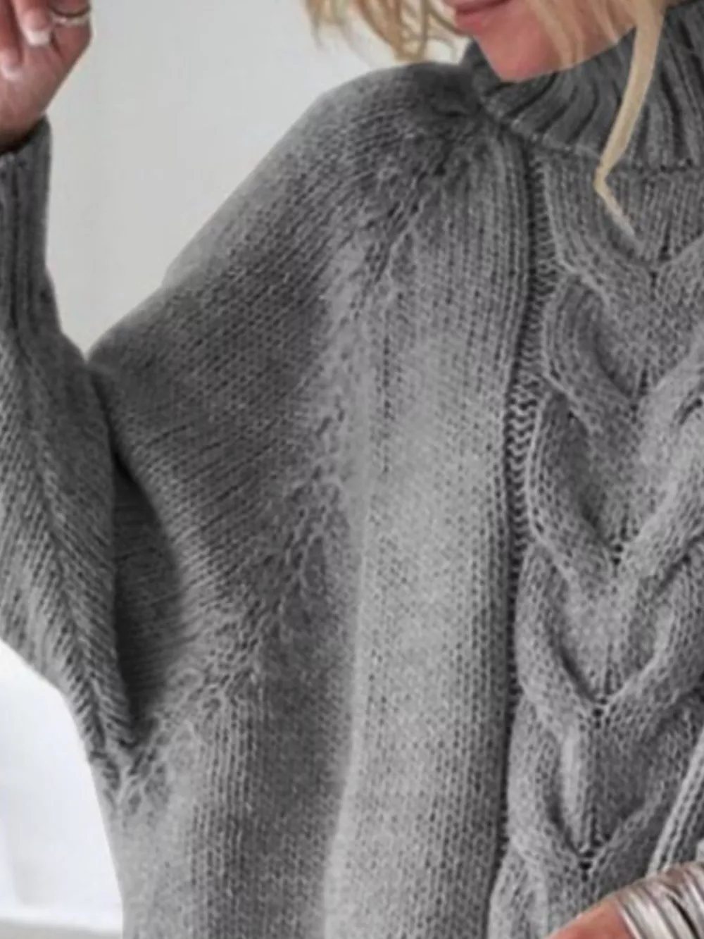 Cable-Knit Long Sleeve Sweater, image 7