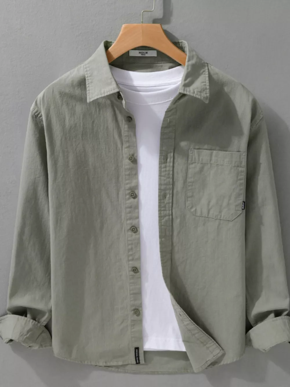 Men's Plus Size Button Up Long Sleeve Shirt, image 2