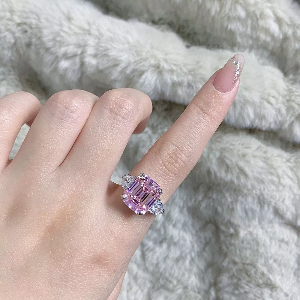 925 Sterling Silver Zircon Geometric Ring, image 3