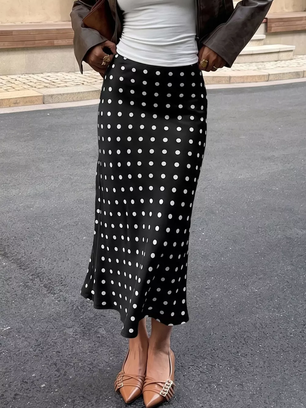 Polka Dot Midi Skirt, image 14