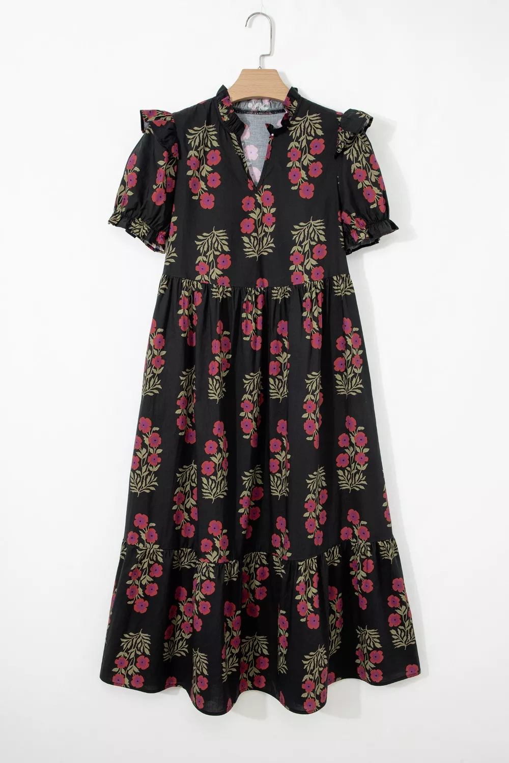Floral Print Tiered Maxi Dress, image 8