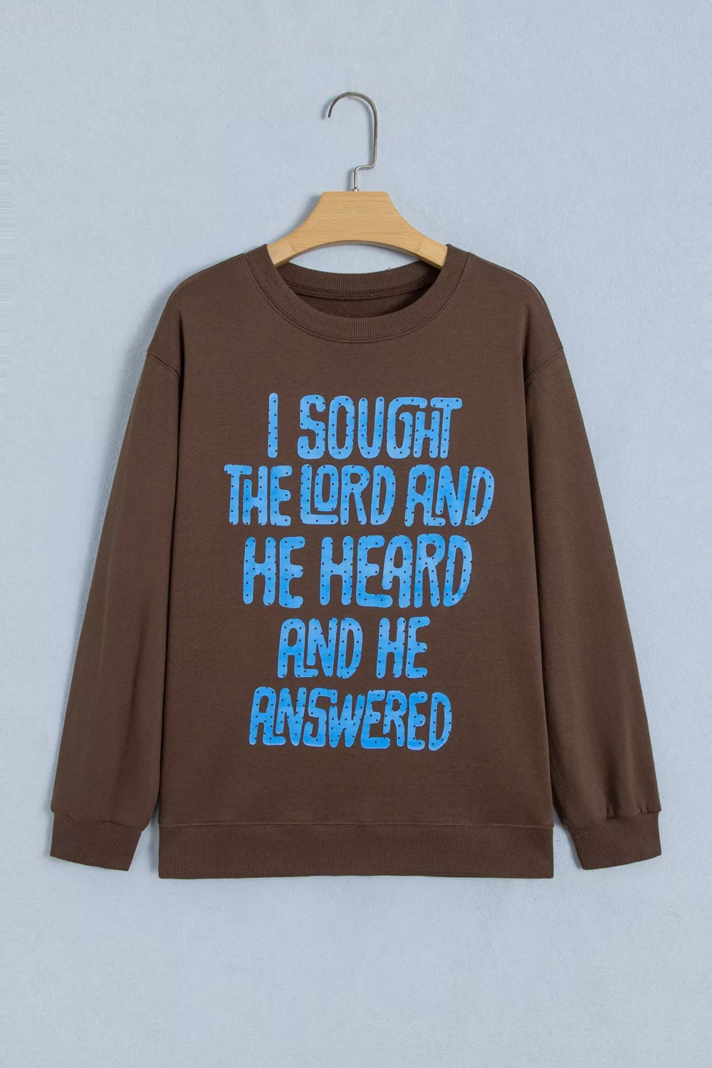 Polka Dot Slogan Print Casual Pullover Sweatshirt, image 4